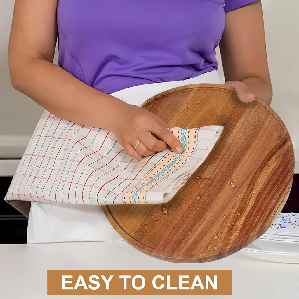 10-inch Acacia Wood Lazy Susan Organizers, ACIAZAAZ Lazy Susan Turntable for Cabinet, Kitchen Turntable Storage for Table, Countertop, Pantry