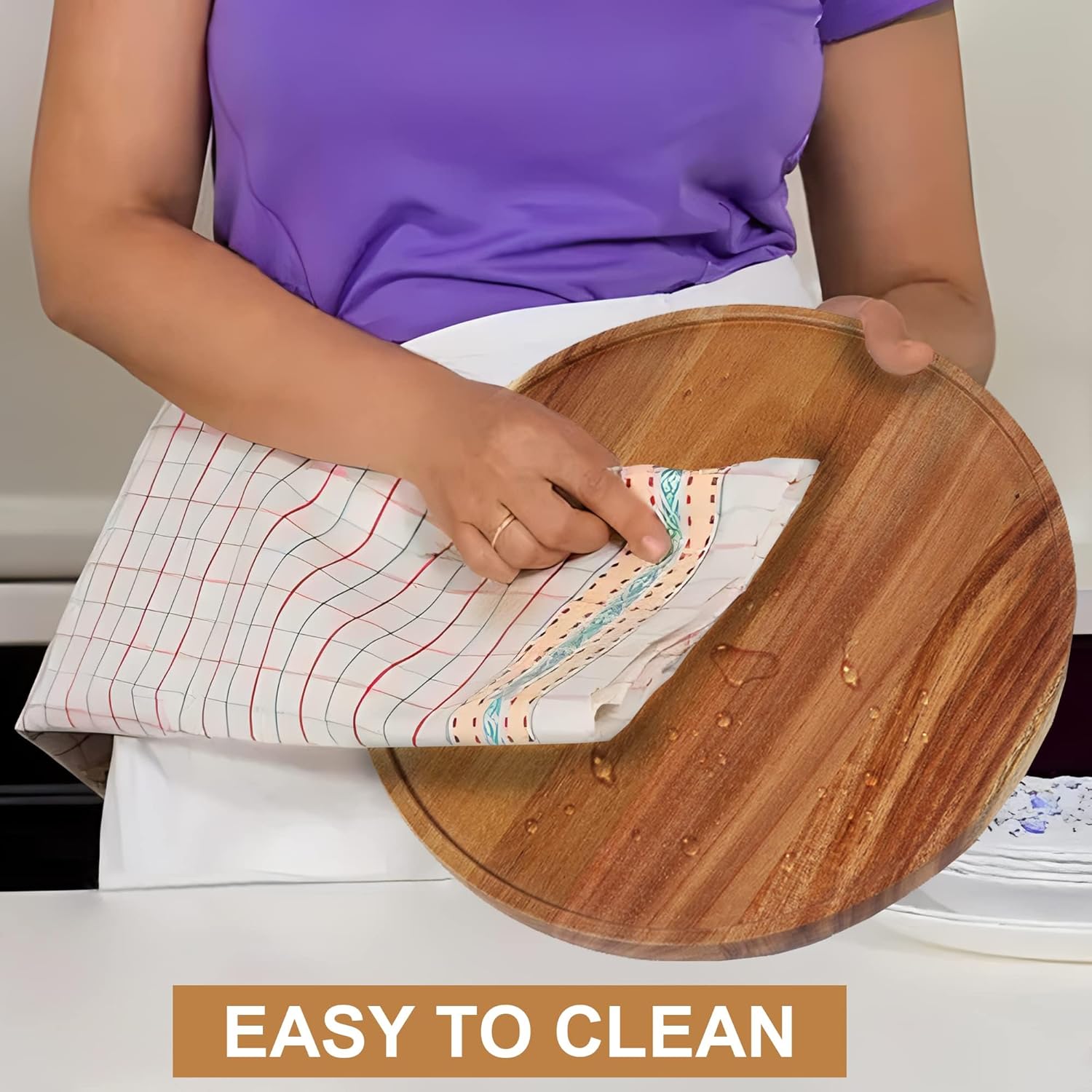 12-inch Acacia Wood Lazy Susan Organizers, ACIAZAAZ Lazy Susan Turntable for Cabinet, Kitchen Turntable Storage for Table, Countertop, Pantry