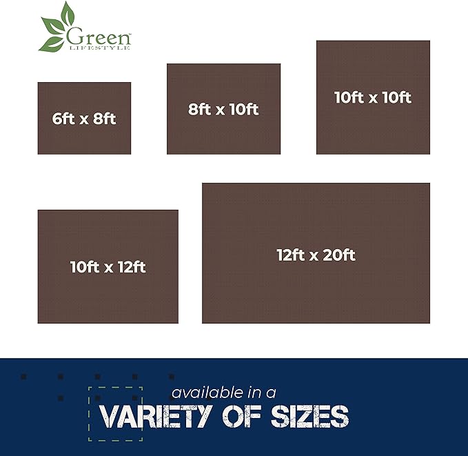 Tent Footprints Tarp Cover Brown/Silver Heavy Duty Thick Material Water Proof Tear Proof UV Resistant Reinforced Edges for Camping Boat Tent RV or Pool Cover 6x8