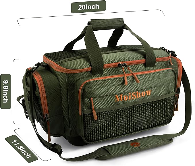 Fishing Tackle Box Bag - Fishing Bags for Saltwater or Freshwater (#Green) Fishing Tackle Bags - Padded Shoulder Strap - Tackle Bag for 3600 3700 Tackle Box