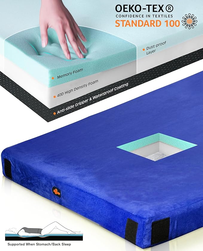 3 Inch GAIALOOP Thick Memory Foam Camping Mattress Sleeping Pad [Car/Tent/Cot] Glamping Portable Floor Mat Roll Up Futon Mattress for Guests Sleepover