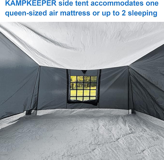 KAMPKEEPER Side Tent,Camping Tent for 10' x 10' Pop Up Canopy, Easy Set Up Gazebo,Compatible with 10' Wide Canopy Tents（Grey）