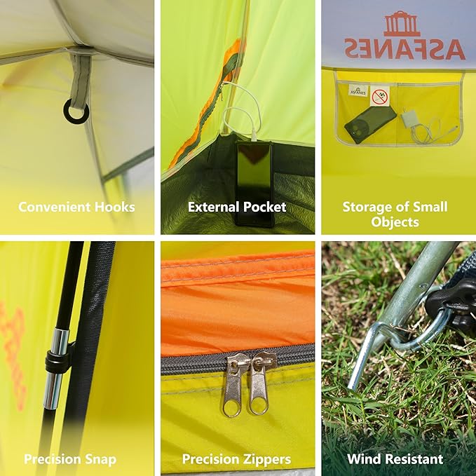 2-12 Person Tents for Camping Waterproof, Backpack Double Layer Tents, Perfect Picnics, Fishing and Backyard Camping