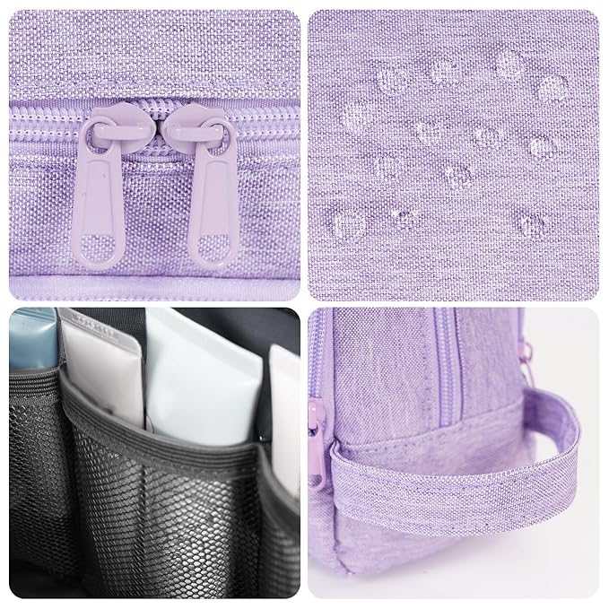 Toiletry Bag for Men Hanging Dopp Kit Water Resistant Shaving Bag Small Toiletry Bag for Traveling (Denim Pure Purple)