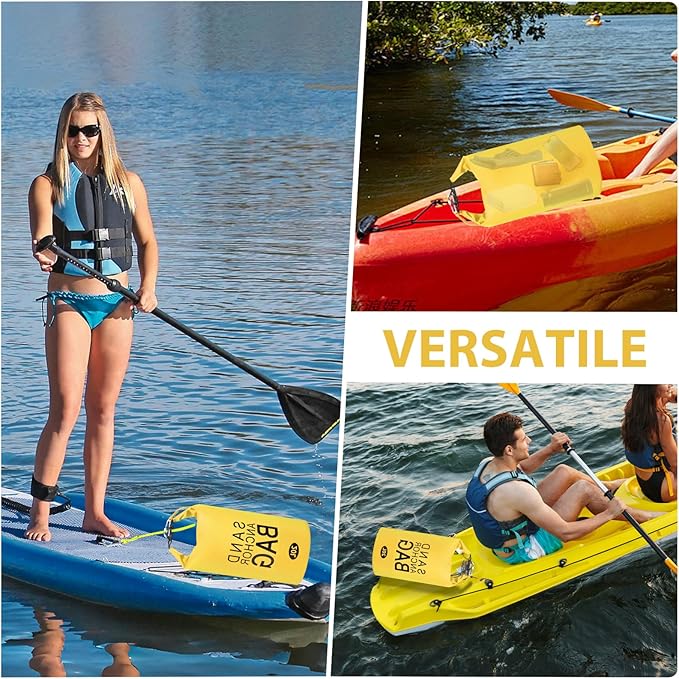 20L Sand Anchor Bag, 2 in 1 Jet Ski Anchor Kit for Float with Adjustable Buoy, Waterproof Dry Bag for Jetski, Kayak, Boat, Water Sports - Blue