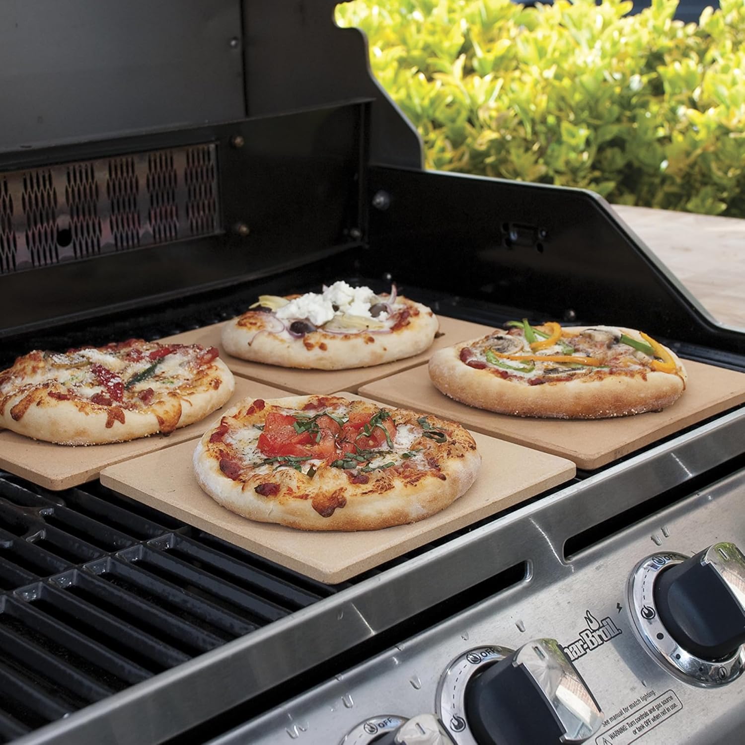 7.5" ThermaBond Mini Baking Stone (Set of 4) - Pizza Stones for Oven or Grill, Thermal Shock Resistance, Ideal for Pizza, Bread, Pastries, Reheating - Professional or Beginner Baking