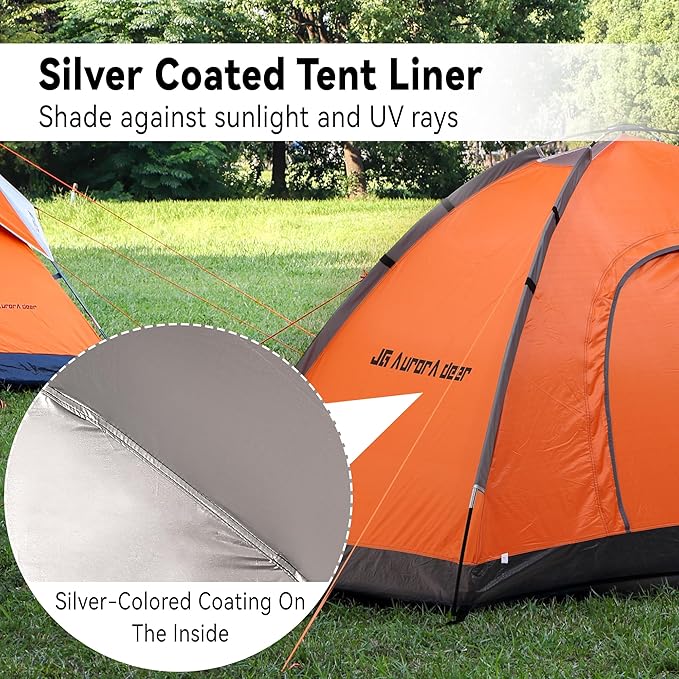 2 Person Camping Tent 4 Person Tents for Camping Windproof Tents for Camping Hiking Backpacking Traveling 2/3/4 Family People Tents for Camping Portable Tent with Carry Bag
