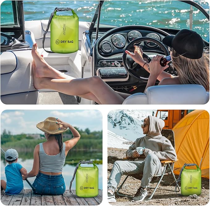 Waterproof Dry Bag - Roll Top Transparent Storage Bag,2L/5L/10L/20L,Suitable for Traveling, Swimming, Kayaking, Camping, Fishing, Rainy Day Trips