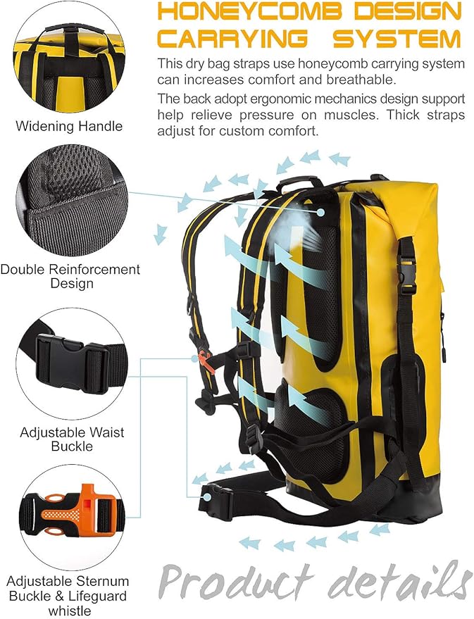IDRYBAG Waterproof Backpack for Men 20L/30L/40L, Floating Dry Bag Kayak, Dry Backpack Hiking