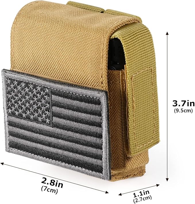 2 Pack Tactical Pouches, Molle EDC Compact Pouch Small Utility Pouch Accessories Battery Cigarette Case Card Holder Lighter Slot Mini Cigar Belt Waist Pack