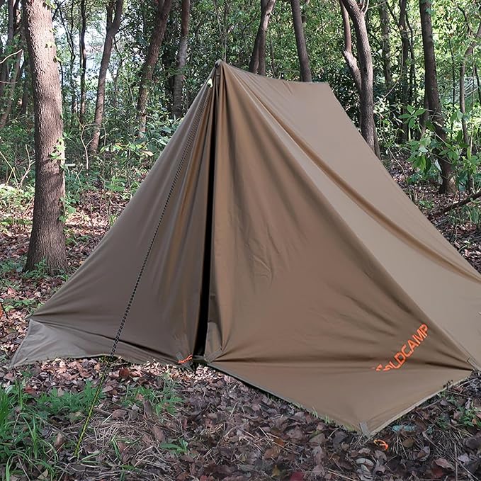 GOLDCAMP Waterproof Camping Tarp，70D Nylon 10X10FT Hammock Rain Fly ，UV 50+ and PU15000mm Tent Tarp Shelter Canopy，Heavy Duty Multifunctional Sun Shade or Rain Fly Essentials for Hiking Backpacking