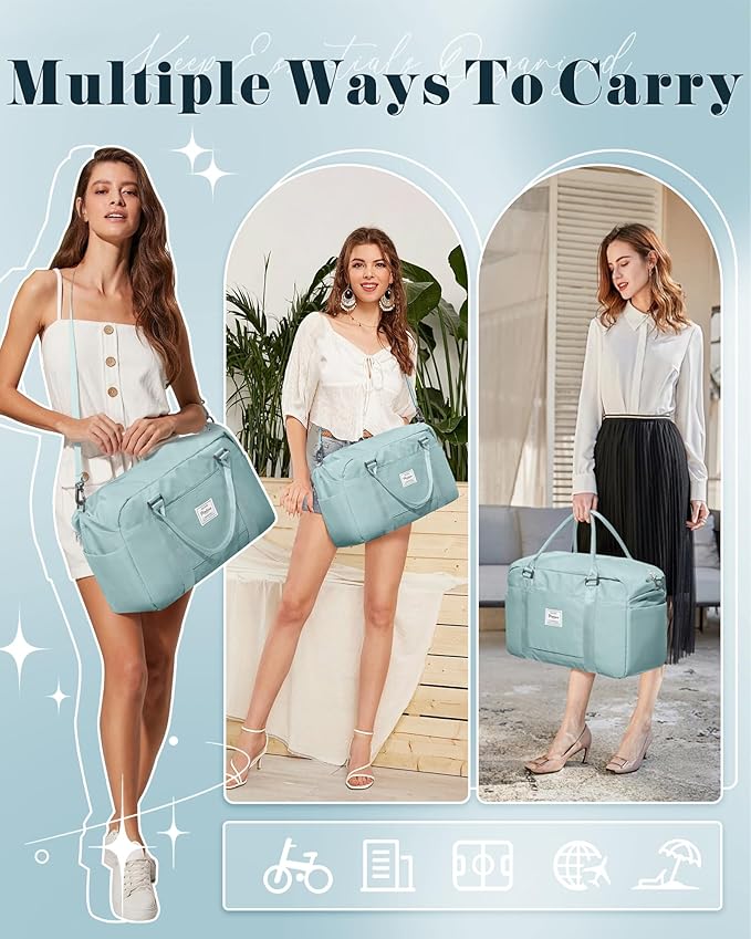 Gym Bag Womens,Travel Duffel Carry on Bag Sport Tote Bag Weekend Overnight Bag