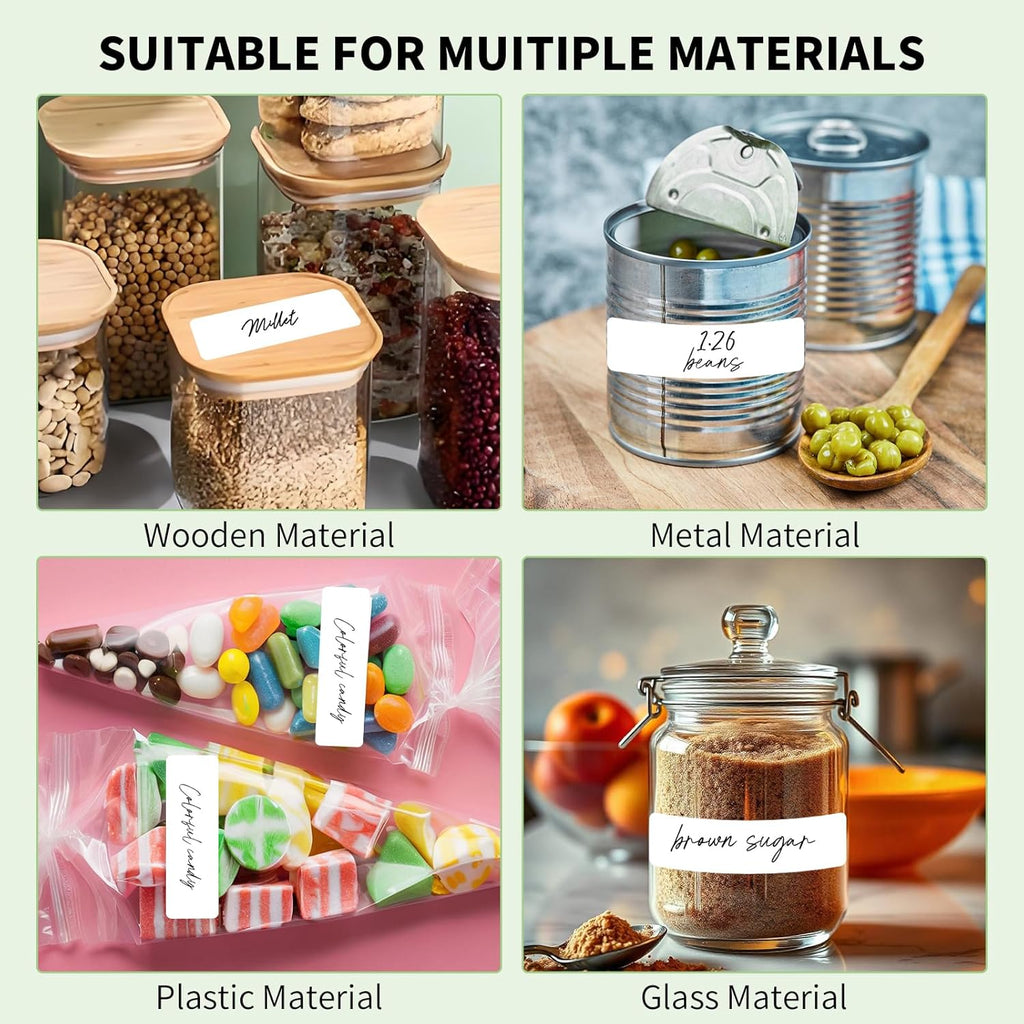 1000Pcs Removable Freezer Labels,1 x 3 Inch Blank Food Labels for Food Containers Jars Waterproof Oil Freezer Tape to Write On Easy Clean No Residue