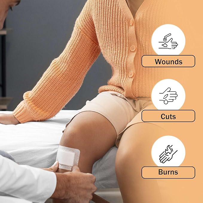 Bordered Gauze Island Dressing 4x4-25 Wound Bandages for Wound Protection - Good for Hospitals, Medical Facilities, First Aid Kits, and More