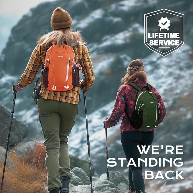 15L Water-resistant Hiking Daypack, Small Backpack Travel Outdoor, Lightweight Day Pack with Tool Loops