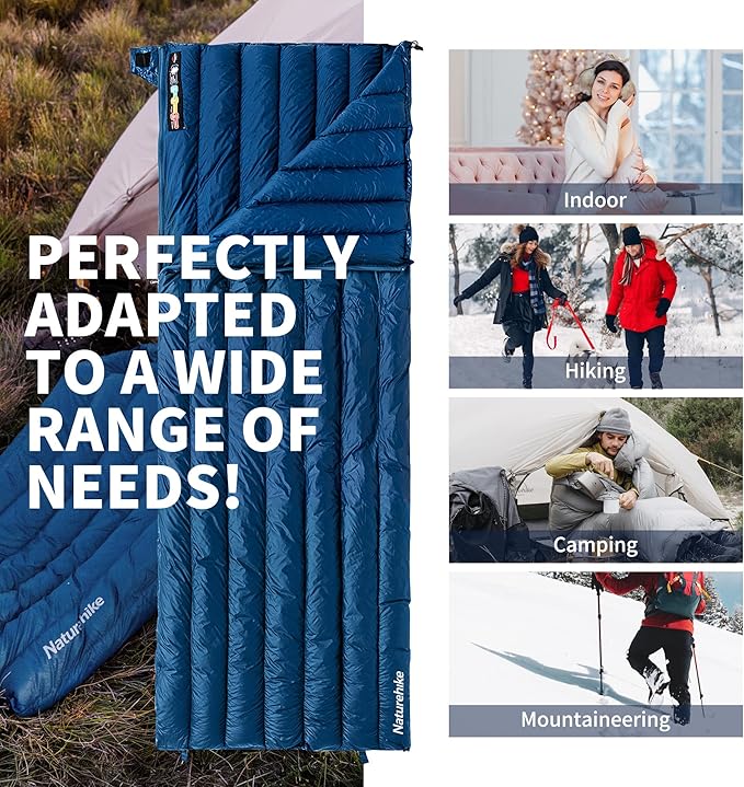 Naturehike Ultralight Backpacking Down Sleeping Bag for Adults, 650 Fill Power Sleeping Bag for 42/52℉, 20oz Compact Lightweight Sleeping Bags for Hiking Camping 3 Seasons