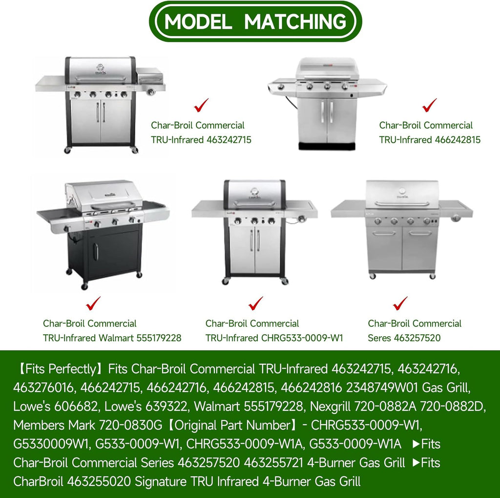 17" Stainless Steel Grill Grate for Charbroil Tru Infrared Grill Replacement Parts 463242715 463242716 463276016 466242715 466242716, Grill Replacement Parts for Nexgrill 720-0882A BHG 720-0882