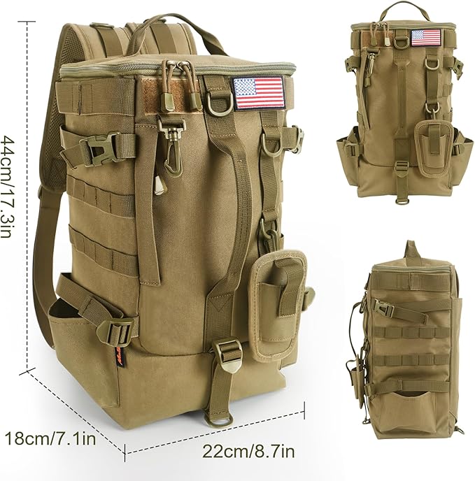 Fishing Backpack Tackle Bag, Fishing Backpack with Rod Holders Large Storage Fishing Tackle Box Backpack, Fishing Rod Bag for Carrying Fishing Gear and Equipment