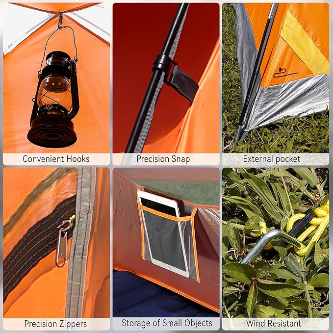 Backpacking Camping Tent Lightweight Portable Waterproof with Carrying Bag for Outdoor Summer Beach