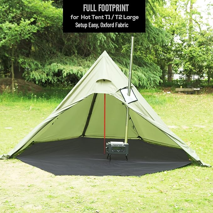Preself Footprint for Tipi Hot Tent, Ground Sheet Mat, Tent Floor, Waterproof Camping Tarp