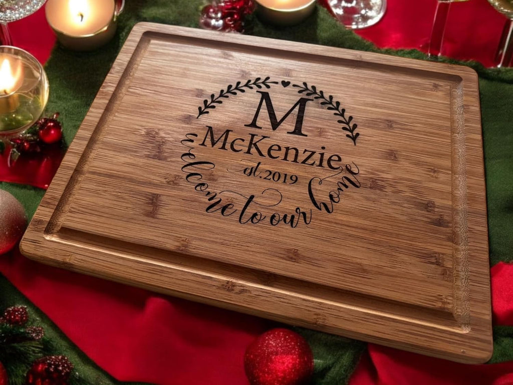 Handmade Personalized Cutting Board - Wedding, New Home, and Bridal Shower Gifts - Engraved Charcuterie Boards