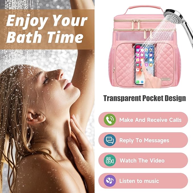 Large Toiletry Bag for Women Men,Bathroom Bag,Water Resistant Portable Shower Caddy for College Dorm,Hanging Toiletry Bags for Traveling,Gym Camping Cruise Ship Travel Essentials Shower Bag