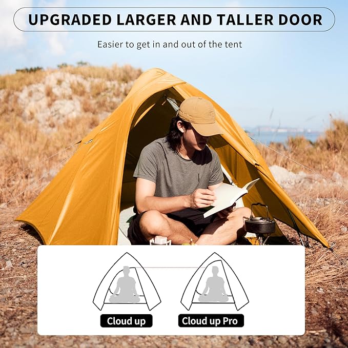 Naturehike Cloud-Up 1 Person Tent, Lightweight Backpacking Tents for One Man, Waterproof Ultralight One Person Tent for Camping Hiking Backpacking