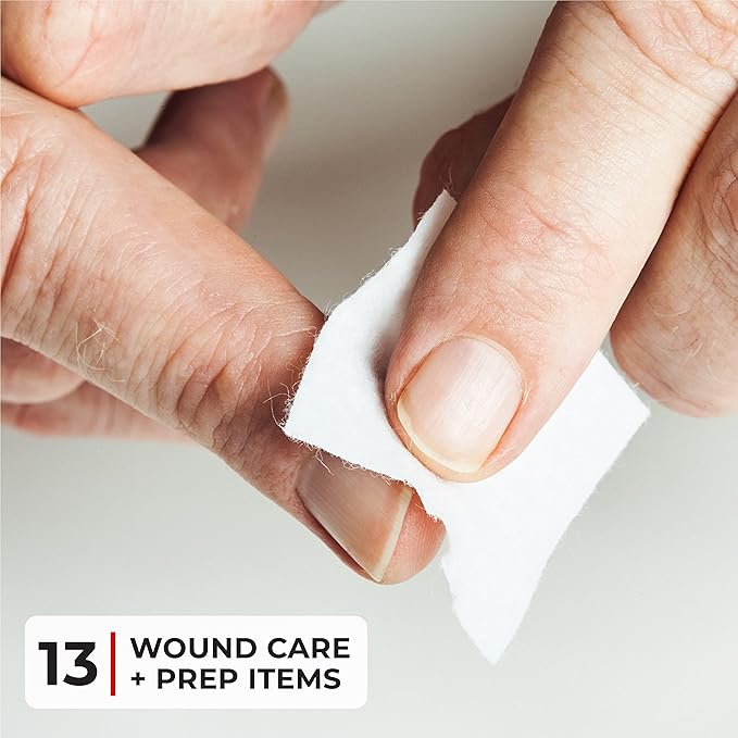 Thrive Travel Essentials Mini First Aid Kit - 66 FSA HSA Approved Products Includes Multi-Sized Bandage, Wipes, Safety Pins, and More (Pouch)