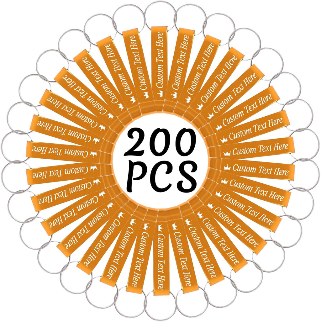 200PCS Personalized Bottle Opener Keychain Bulk Custom Beer Bottle Opener with Logo Text Engraved Wedding Bottle Opener Favors Customized Gifts for Guests Baby Shower Birthday Party-Gold