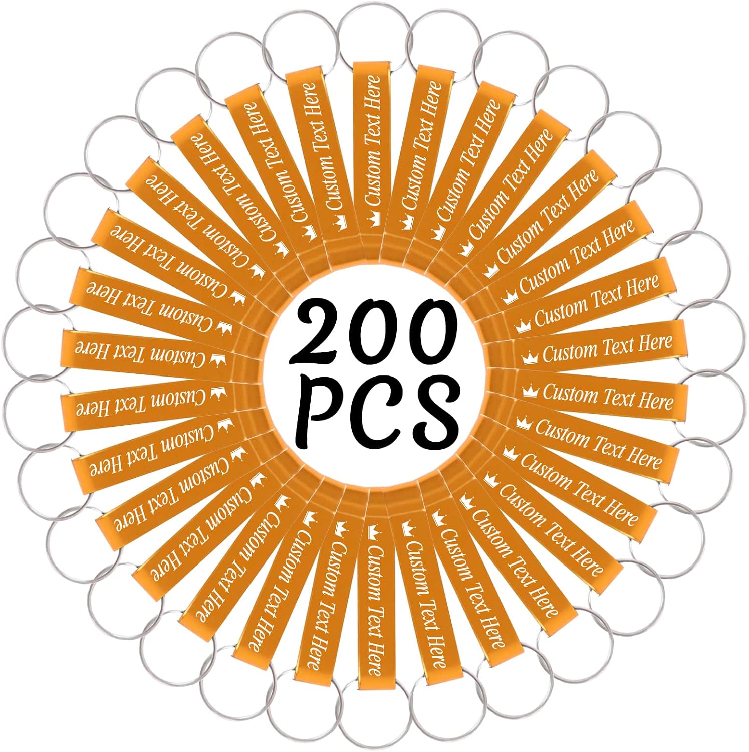 200PCS Personalized Bottle Opener Keychain Bulk Custom Beer Bottle Opener with Logo Text Engraved Wedding Bottle Opener Favors Customized Gifts for Guests Baby Shower Birthday Party-Gold