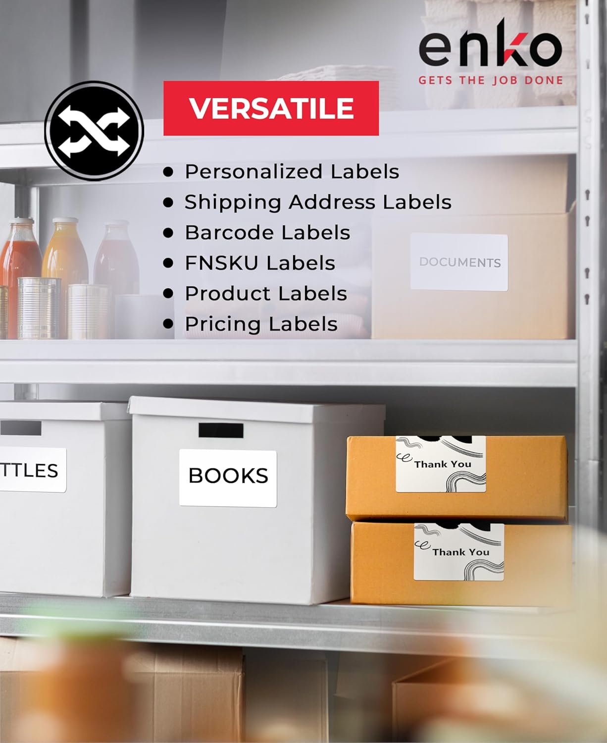 enKo (12 Rolls, 2640 Labels) Address & Shipping Labels 30323 (2-1/8 x 4") Compatible for Dymo LabelWriter