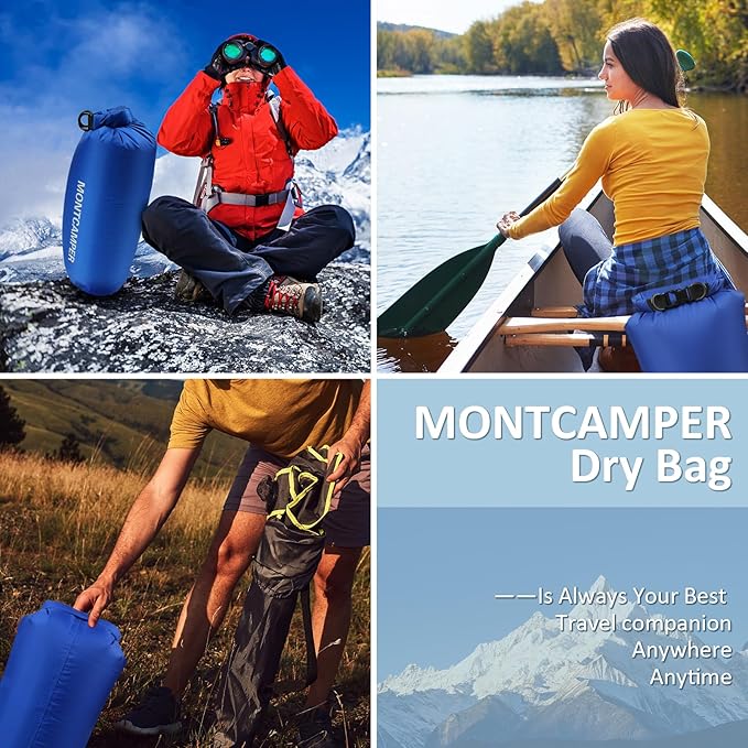 30D Nylon Waterproof Storage Sack for Camping, Hiking and fishing- Roll Top Closure-Portable Waterproof Dry Bag-Keeping Luggage Dry and Organized(5L/Blue)