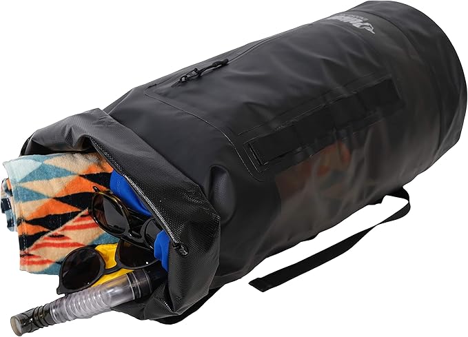 Pelican ExoDry Drybag 10L/20L/30L - Waterproof - Shoulder Strap - Thick & Lightweight - Roll Top Dry Compression - Keeps Gear Dry for Kayaking, Beach, Rafting and Fishing - Black
