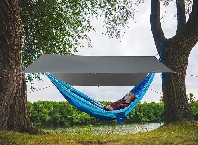 Unigear Hammock Rain Fly Waterproof Tent Tarp, UV Protection and PU 3000mm Waterproof, Lightweight for Camping, Backpacking and Outdoor Adventure