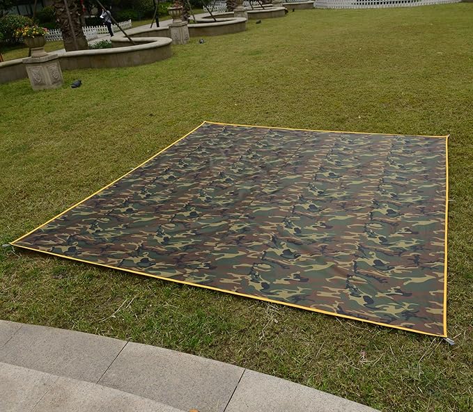 Wind Tour Portable Multifunctional Outdoor Camping Tarp Groundsheet Footprint Lightweight Floor and Ground Tarps for Camping Hiking with Carry Bag (Camouflage-177 x 177")