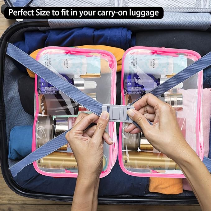 Tbestmax 10 Pack Clear Cosmetic Bags Makeup Bags Portable Waterproof TSA Approved Travel Toiletry Bags Organizer