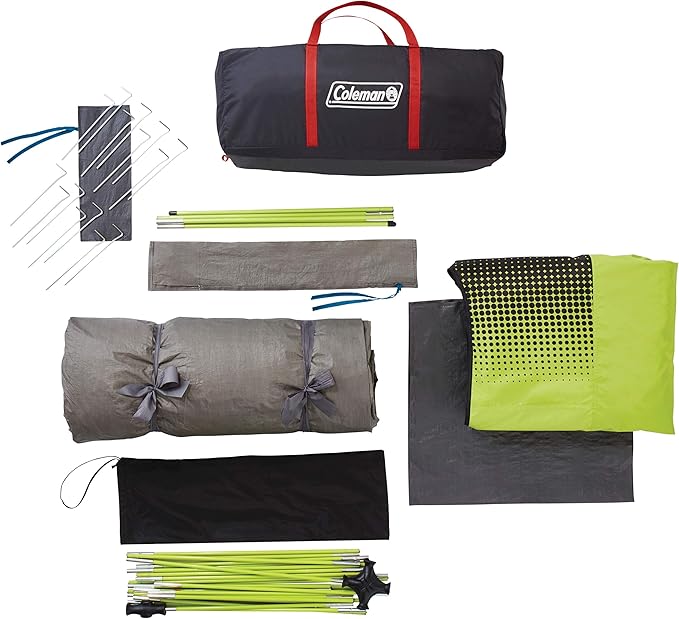 Coleman Carlsbad Dark Room Tent with Screened Porch 4/6 Person Tent Blocks 90% of Sunlight to Keep Inside Cool Weatherproof with Easy Setup Made of PFAS-Free Materials