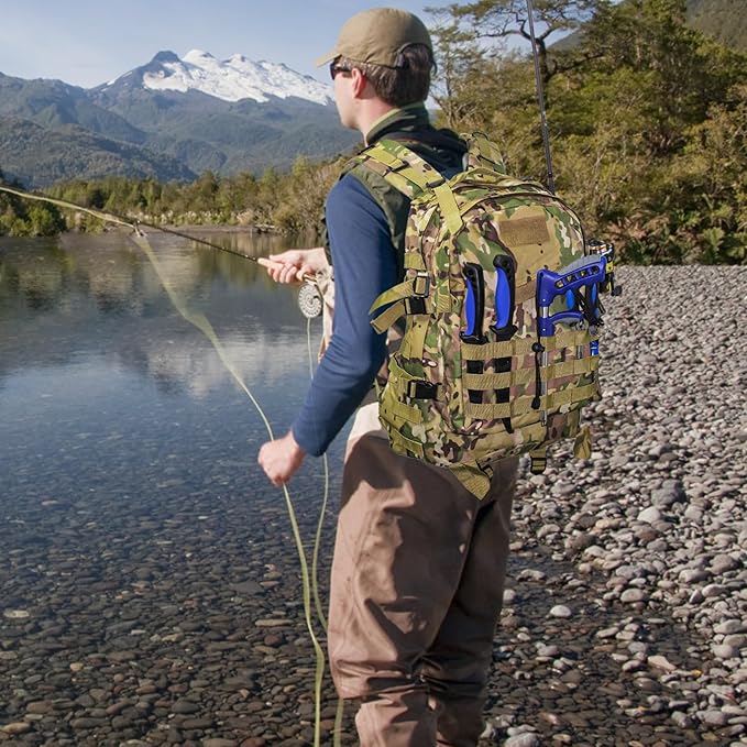 Lightweight Fishing Tackle Backpack Professional Water-Resistant All-in-One Rod Holder & Gear Storage