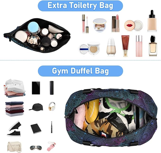 Women's Weekender Duffle Bag for Travel and Gym with Toiletry and Shoes Compartment