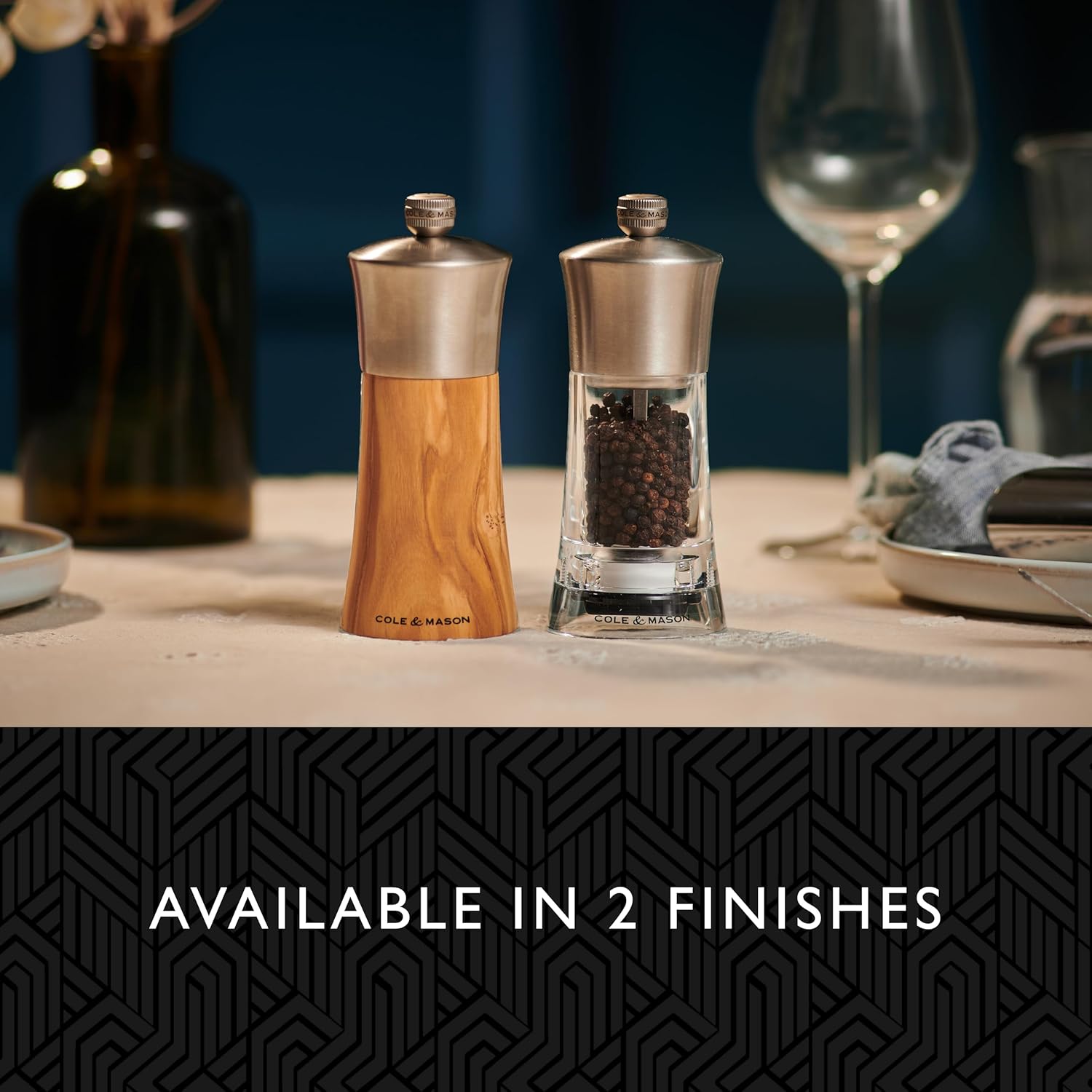 Cole & Mason Bromley Pepper Mill, 6" - Pepper Grinder with Ultra-Sharp Grinding Mechanism - Flavor-Enhancing Pepper Shaker - Refillable Mill with Adjustable Grinding - Acrylic, Pepper Mill