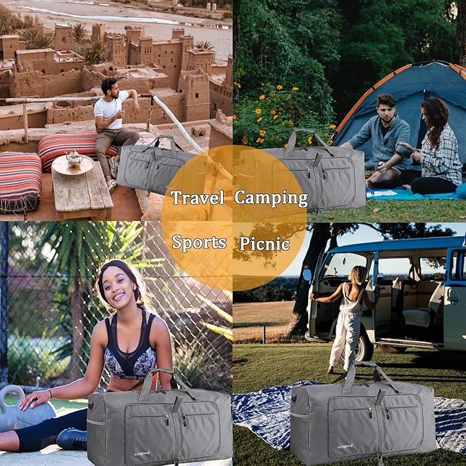 Woogwin Travel Duffel Bag Large Foldable Waterproof Overnight Bag for Beach Swim Bags Pool Sports Gym