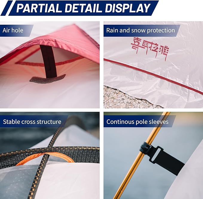 Himalaya 1/2 Person Camping Tent, 4 Season Tent Backpacking Winter Tent Waterproof Windproof Lightweight Portable PU5000 for Outdoor Camping Cold Weather Hiking Mountaineering