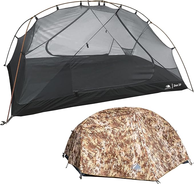 Hyke & Byke Zion Hiking & Backpacking Tent - 3 Season Ultralight, Waterproof Tent for Camping w/Rain Fly and Footprint - 1 Person - Orange