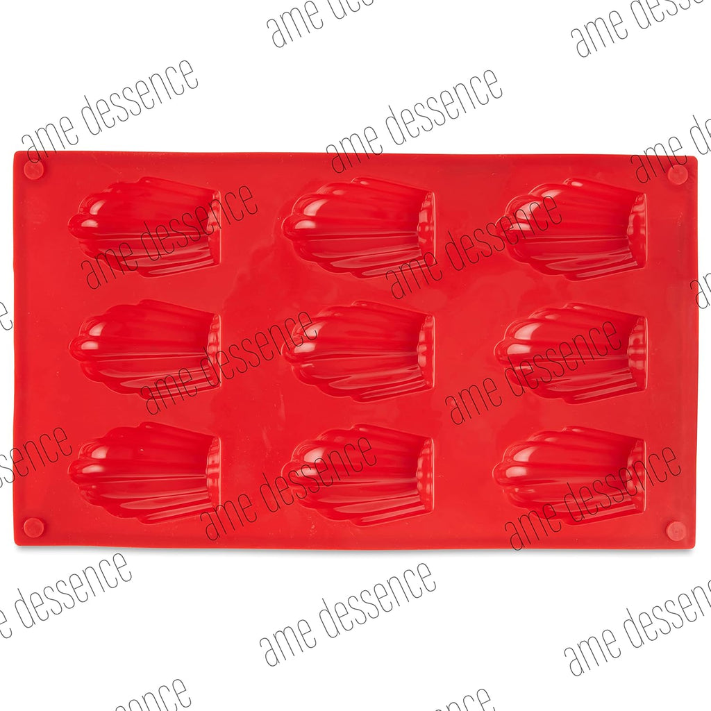 AME D'ESSENCE Madeleine Shaped Silicone Baking Mold - Non-Stick, Flexible, 9-Cup Capacity (1 oz), Reusable and Food-Grade - Perfect for Madeleines, Mini Cakes, and More!