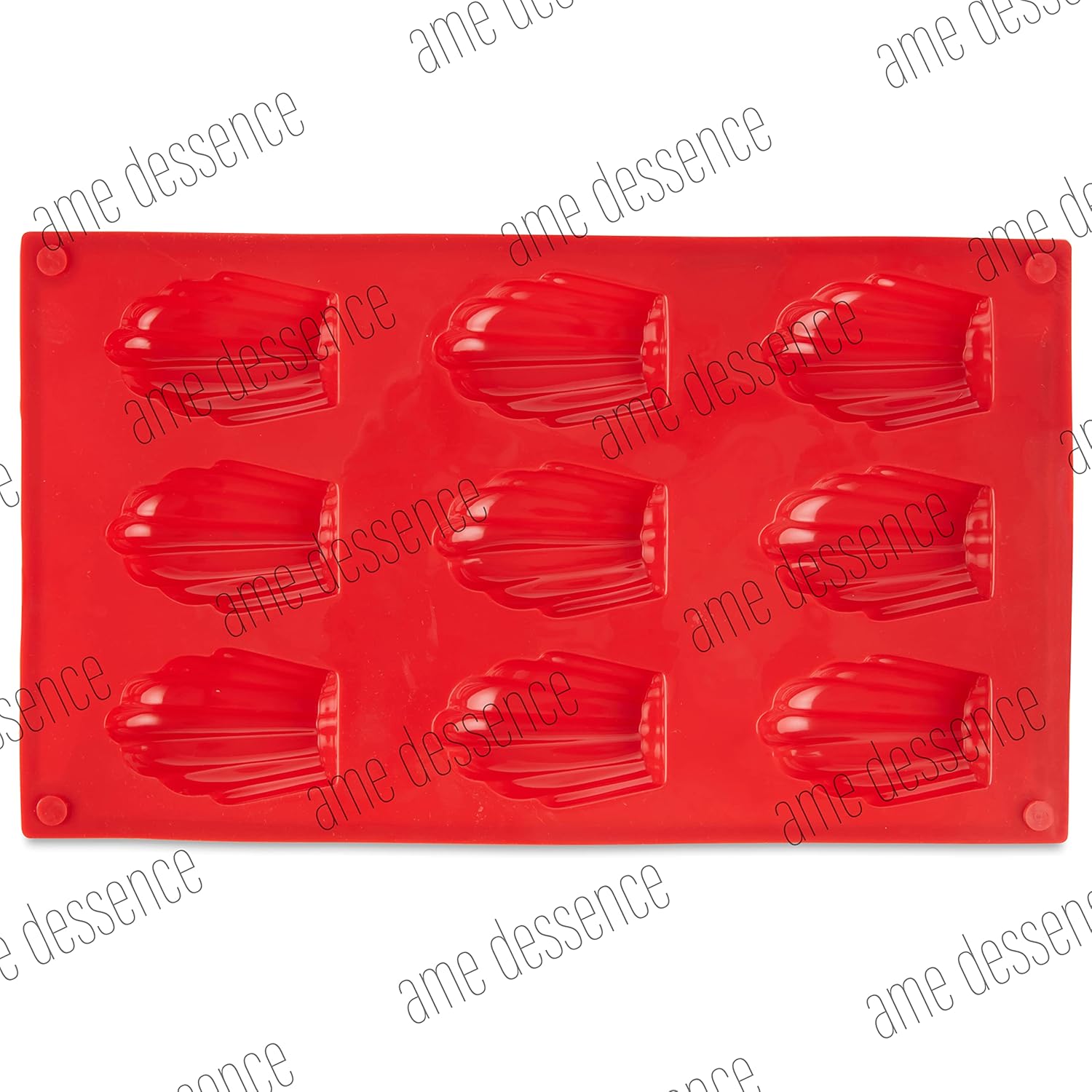 AME D'ESSENCE Madeleine Shaped Silicone Baking Mold - Non-Stick, Flexible, 9-Cup Capacity (1 oz), Reusable and Food-Grade - Perfect for Madeleines, Mini Cakes, and More!