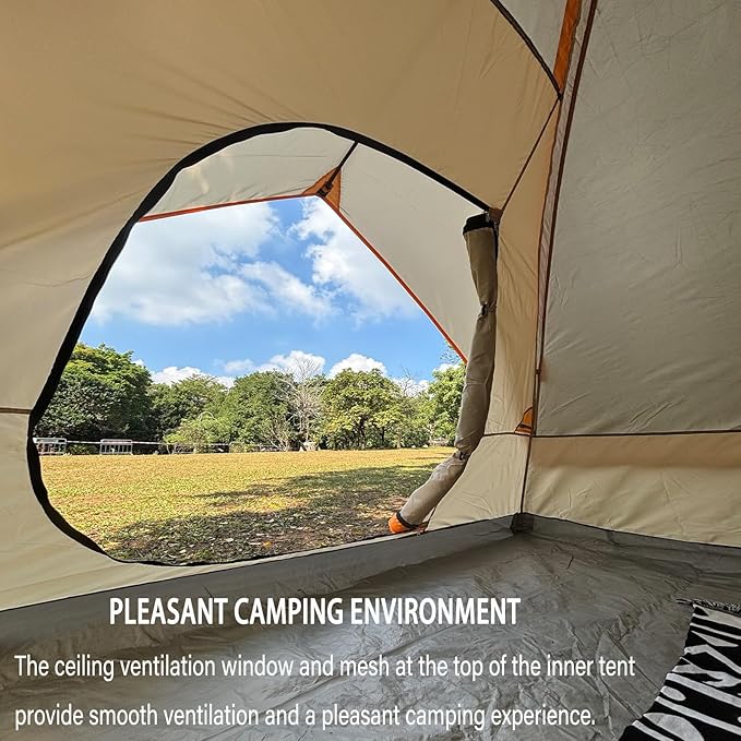 UNP Camping Tent 2/3/4/6 Person Dome Tent, Easy to Set Up for Camping, Lightweight Camping Tent, Portable Camping Tent for Outdoor and Backpacking Beaches