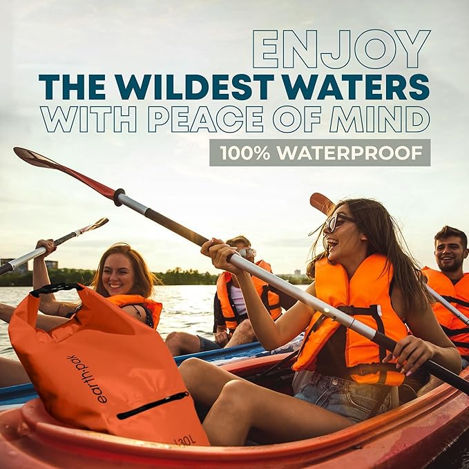 Earth Pak Waterproof Dry Bag with Zippered Pocket - Waterproof Dry Bag Backpack Keeps Gear Dry