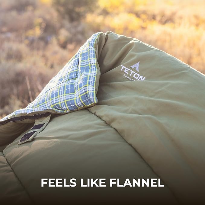 Teton Evergreen Sleeping Bag for Adults. Choose for Any Weather. Warm Sleeping Bags for Camping, Hunting, and Base Camp