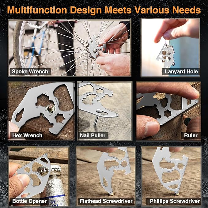 12 in 1 Keychain Multi-tool, Gifts for Men Boyfriend Dad, Father's Day Birthday Gifts, Mini EDC gadgets Tool Gear Bottle Opener for Camping Survival