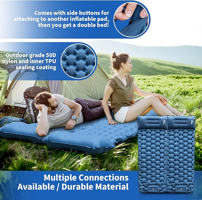 HiiPeak Sleeping Pad - Ultralight Inflatable Sleeping Mat with Built-in Foot Pump, Durable Compact Waterproof Camping Air Mattress for Camping, Backpacking, Hiking, Tent Trap Traveling